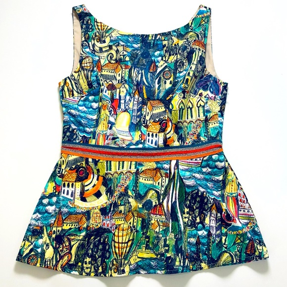 Anthropologie Tops - Anthropologie Weston City Scape Peplum Top Size XS